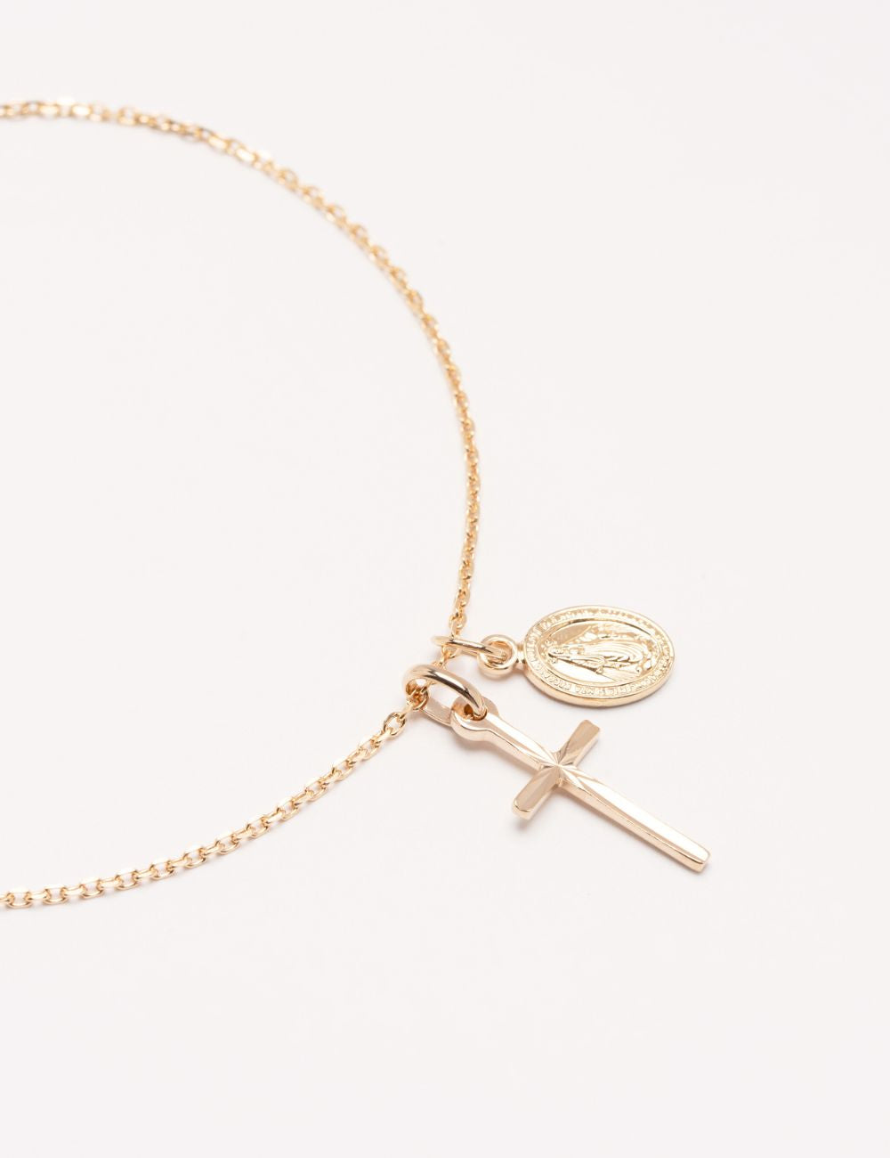 Collier Chaîne Avec Pendentif Croix En Or - Bijou Cadeau, Neuf Avec étiquettes