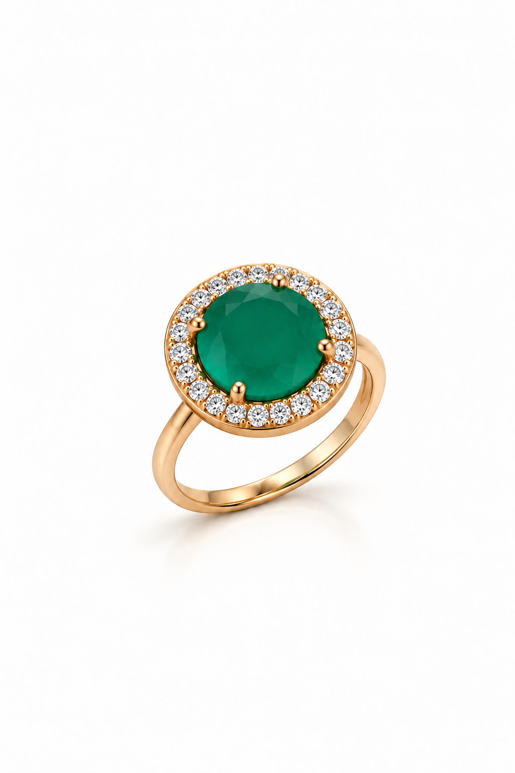 bague onyx vert halo zircon blanc alba orphée bijoux vue de coté debout
