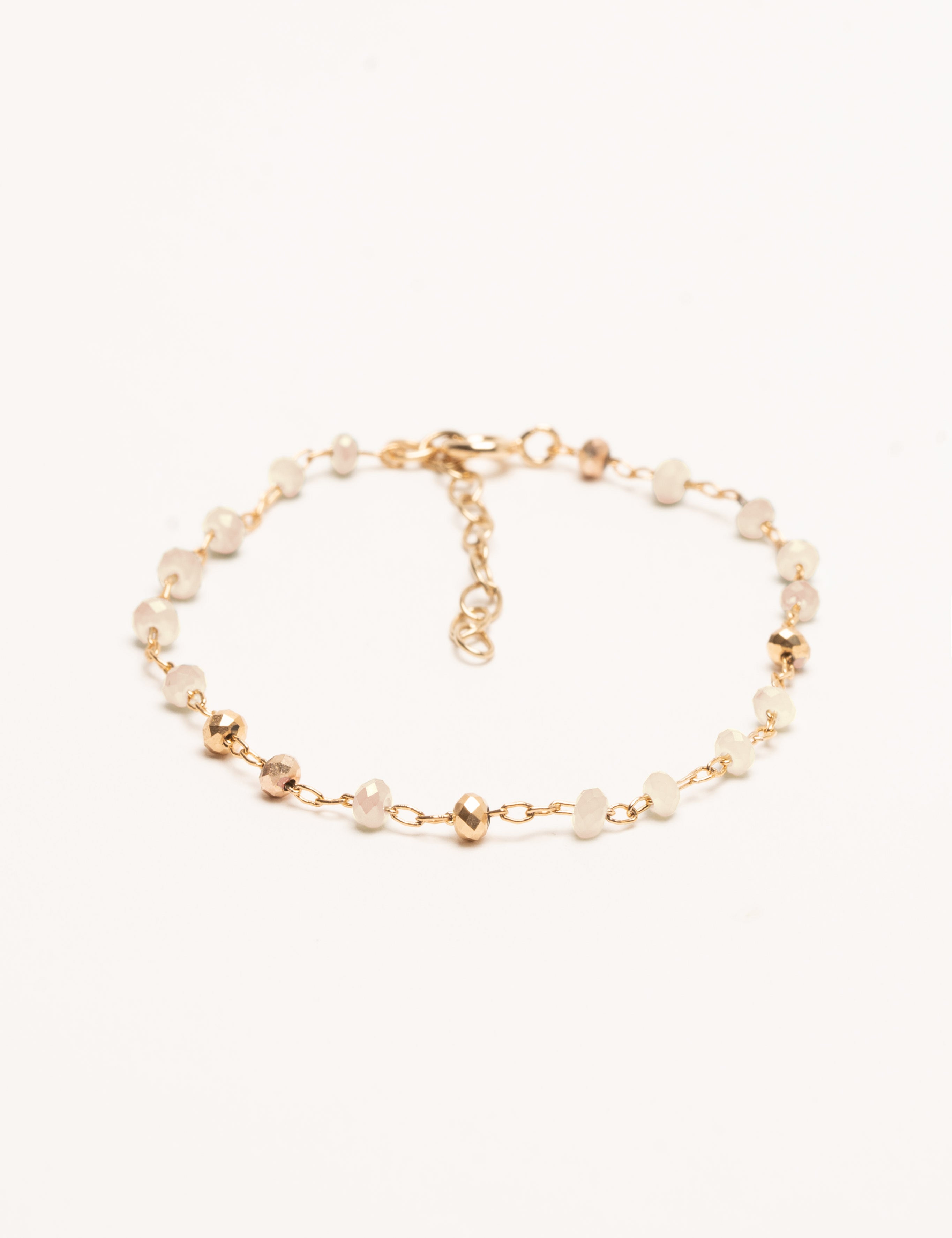 bracelet blanc nacré doré perles facettes mariage fiançailles cadeau noel excellent rapport qualité prix