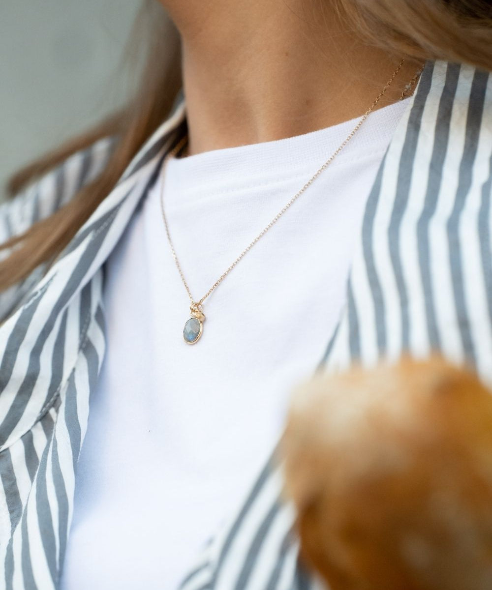 collier joy labradorite bleu longueur 45 cm parfait cadeau amie anniversaire fête 