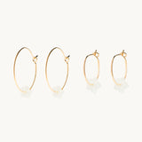 Boucles Créoles Fleur nacre 15mm