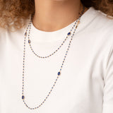 collier sautoir pierre fine double triple tour de cou bracelet de poignet ou de cheville  onyx noir bijou boheme chic intemporel 1 bijou pour plusieurs possibilités d'être porté