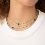 collier sautoir pierre fine double triple tour de cou bracelet de poignet ou de cheville  onyx vert bijou boheme chic intemporel 1 bijou pour plusieurs possibilités d'être porté