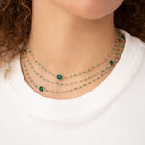 collier sautoir pierre fine double triple tour de cou bracelet de poignet ou de cheville  onyx vert bijou boheme chic intemporel 1 bijou pour plusieurs possibilités d'être porté