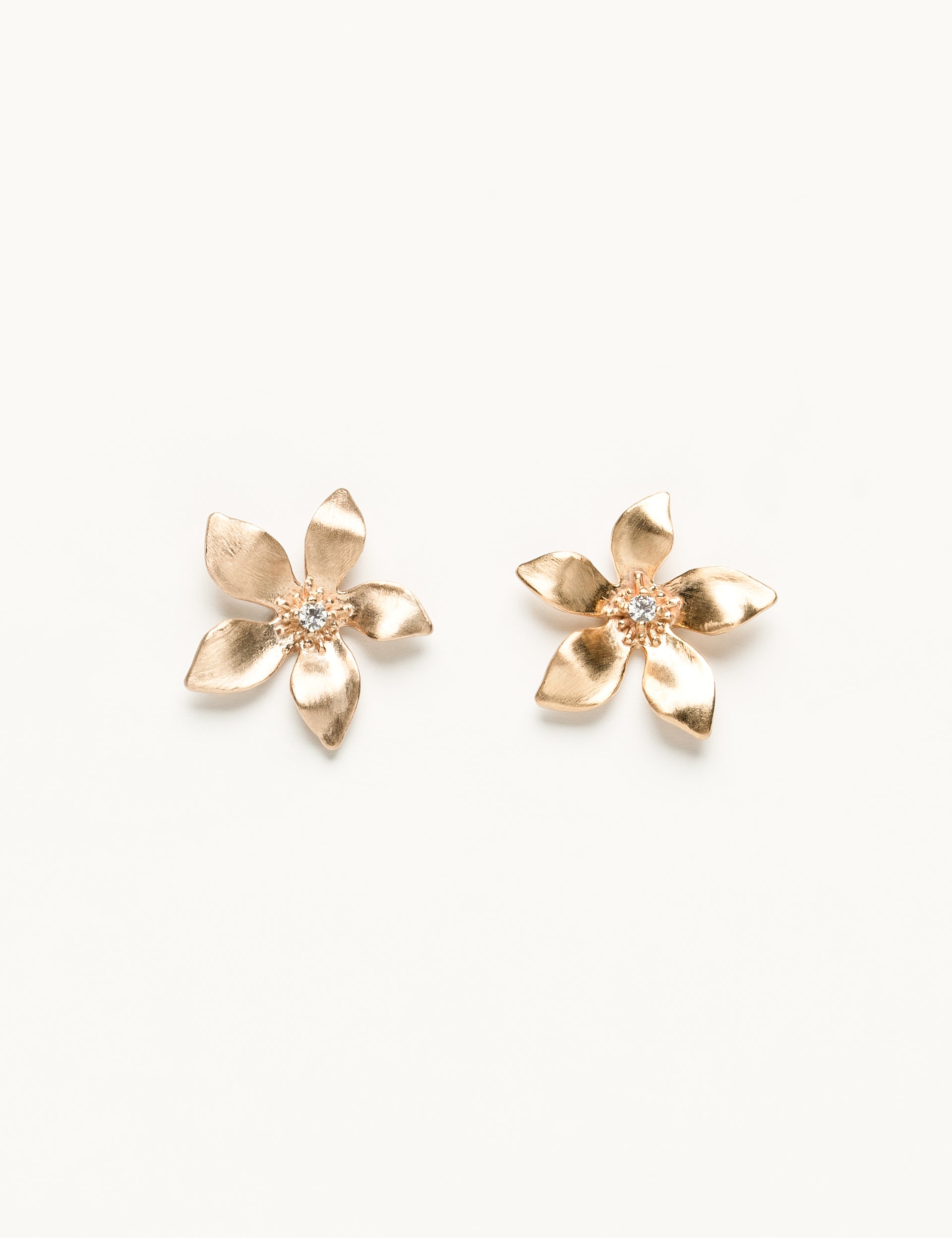 Paire de boucles d'oreilles Puces Flora en plaqué or Orphée Bijoux