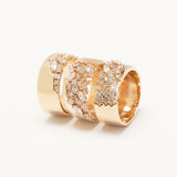 Orphée bijoux Bague large avec une constellation d'oxydes de zirconiums blancs étincelants, en plaqué or 3 microns 750/1000