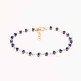 bracelet réglable chainette de rallonge fanette réglable perle bleu majorel délicat chaine rosaire plaqué or doré poétique fin excellent rapport qualité prix  
